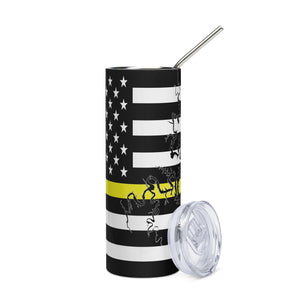 American Flag Table Rock Lake with Yellow Line Stainless Steel Tumbler 20 oz. 