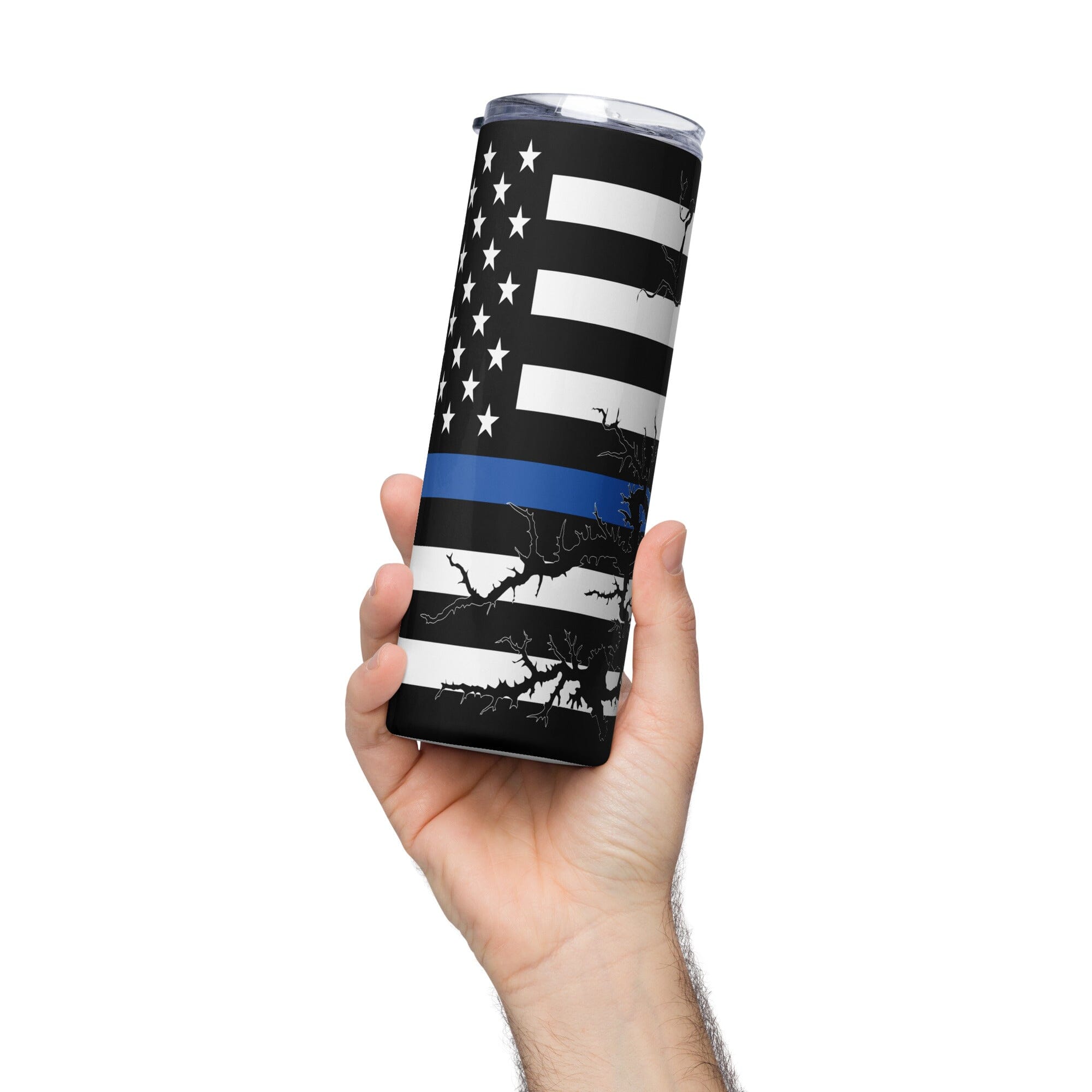 American Flag Tims Ford Lake with Blue Line Stainless Steel Tumbler 20 oz. 