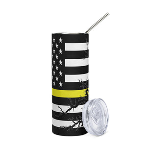 American Flag Tims Ford Lake with Yellow Line Stainless Steel Tumbler 20 oz. 