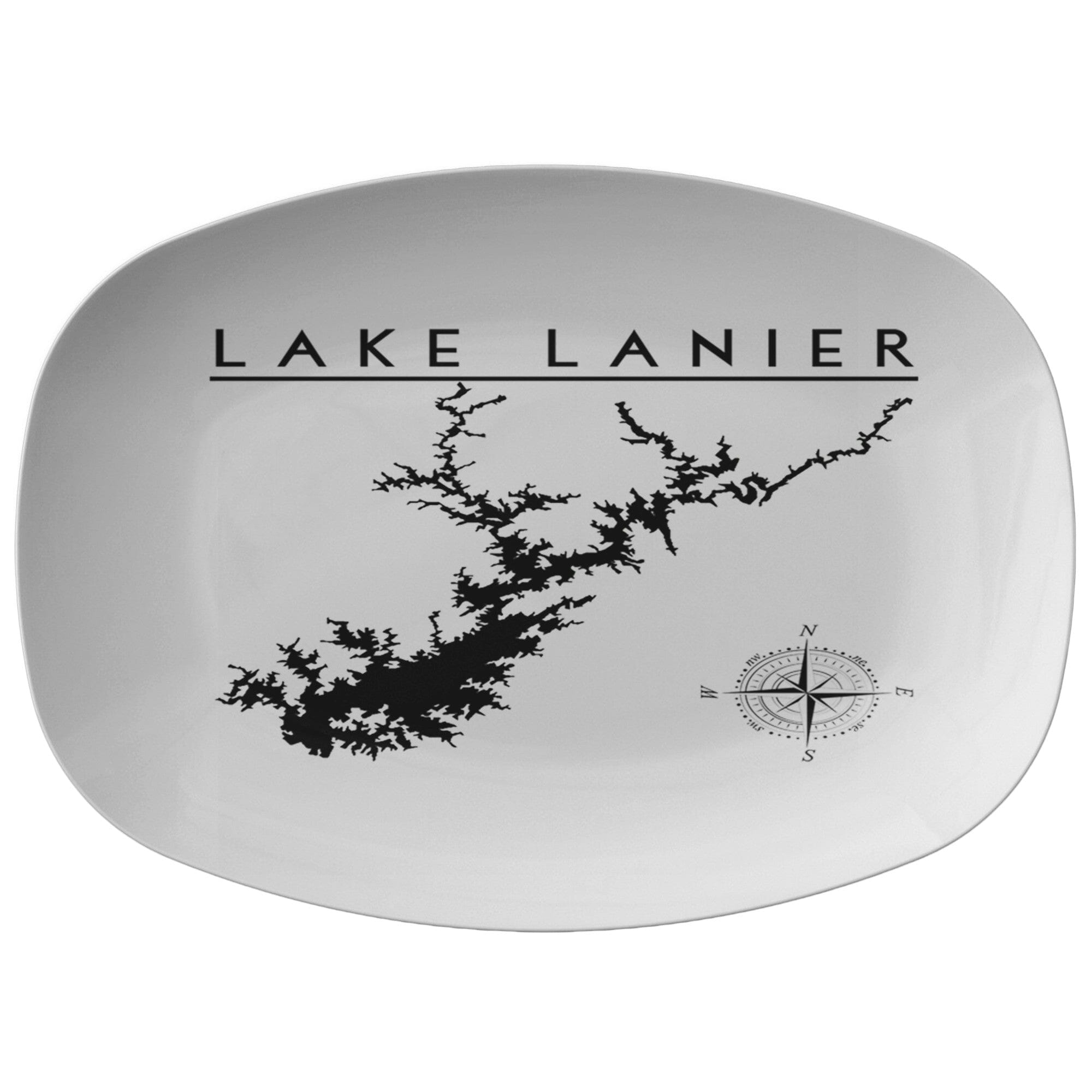 Lake Lanier Map Serving Platter, Unbreakable Outdoor Dinnerware, Printed, Lake Gift, Valentines Day Gift For Boaters, Chef Gift, Polymer Kitchenware 