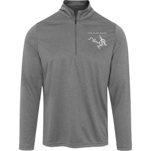 Lake Of The Ozarks Embroidered Sport-Tek 1/4 Zip Sweatshirt Pullover Dark Grey Heather S 