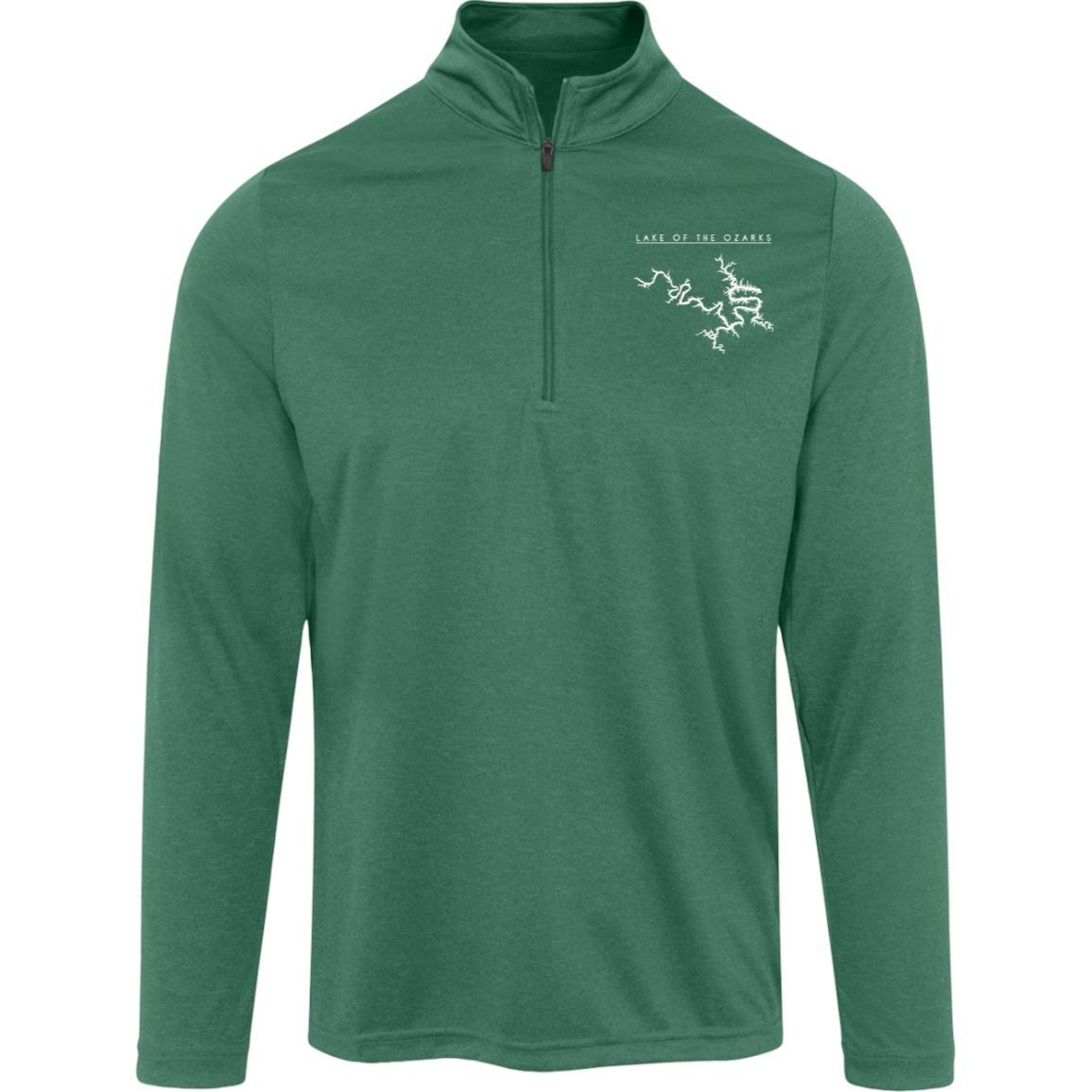 Lake Of The Ozarks Embroidered Sport-Tek 1/4 Zip Sweatshirt Pullover Forest Green Heather S 