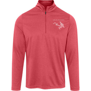 Lake Of The Ozarks Embroidered Sport-Tek 1/4 Zip Sweatshirt Pullover Red Heather S 