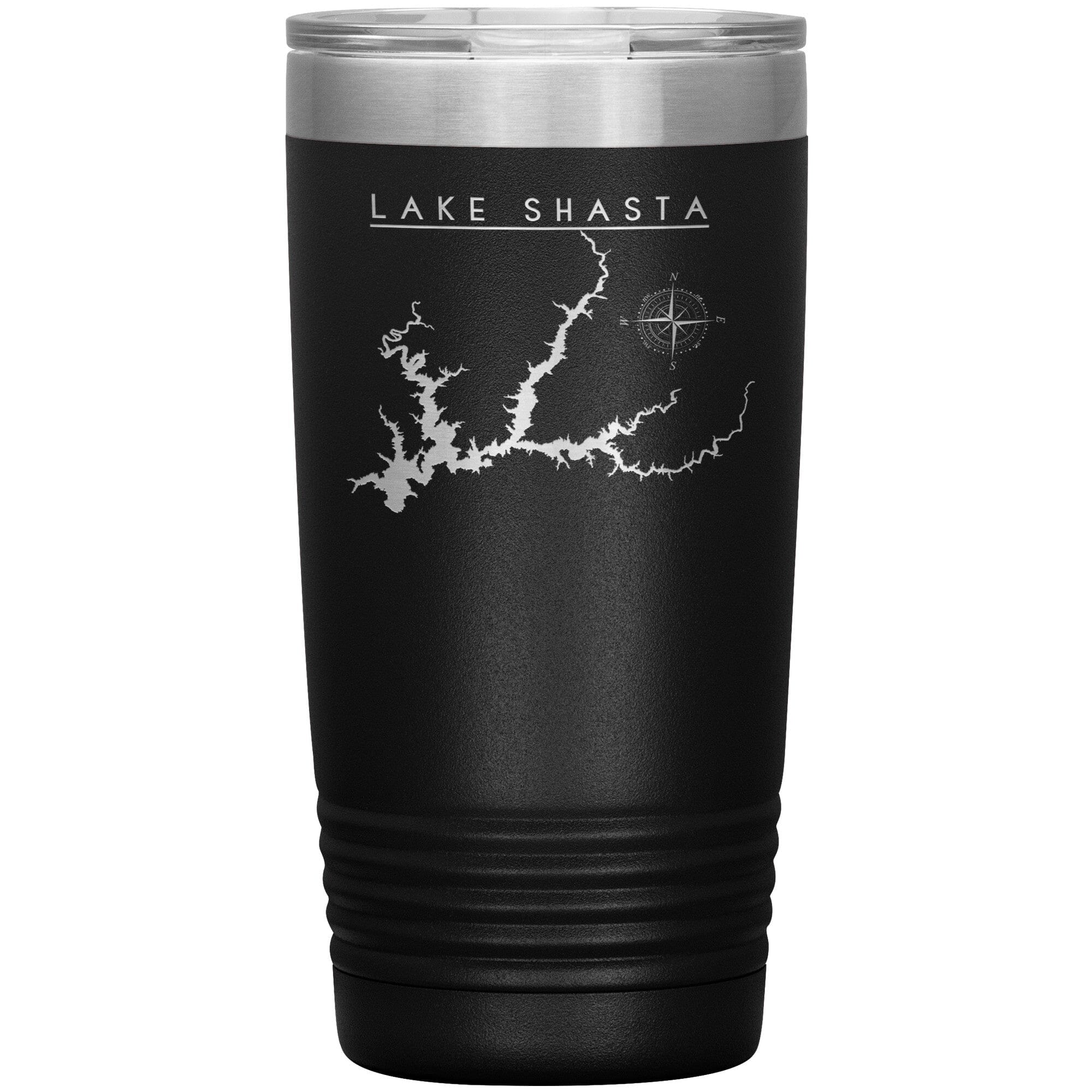 Lake Shasta 20oz Lake Tumbler | Laser Etched | Lake Gift Tumblers Black 