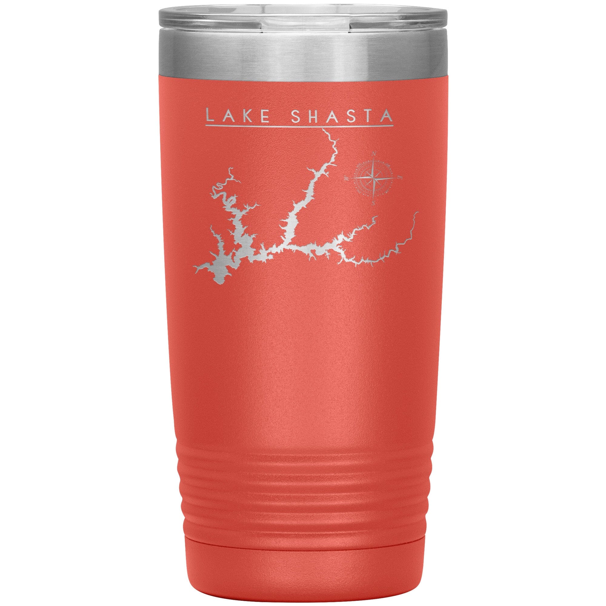 Lake Shasta 20oz Lake Tumbler | Laser Etched | Lake Gift Tumblers Coral 