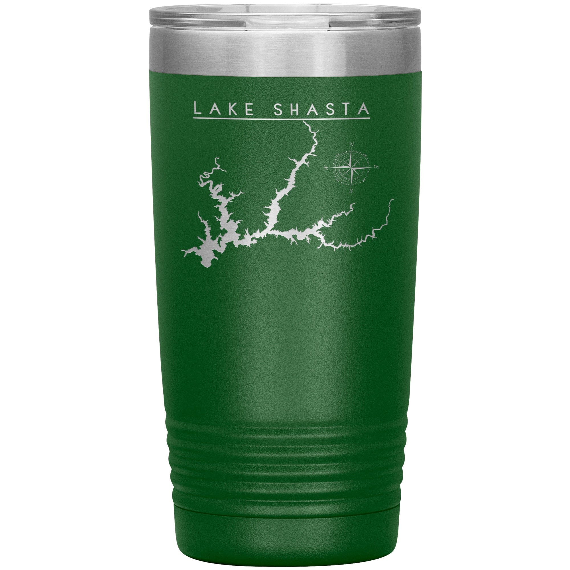Lake Shasta 20oz Lake Tumbler | Laser Etched | Lake Gift Tumblers Green 