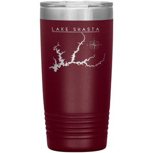 Lake Shasta 20oz Lake Tumbler | Laser Etched | Lake Gift Tumblers Maroon 