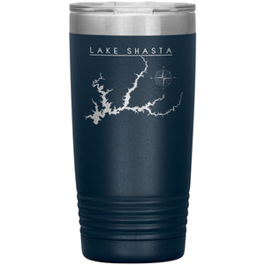Lake Shasta 20oz Lake Tumbler | Laser Etched | Lake Gift Tumblers Navy 