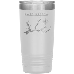 Lake Shasta 20oz Lake Tumbler | Laser Etched | Lake Gift Tumblers White 