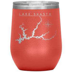 Lake Shasta Wine Tumbler | Laser Etched | Lake Gift Tumblers Coral 