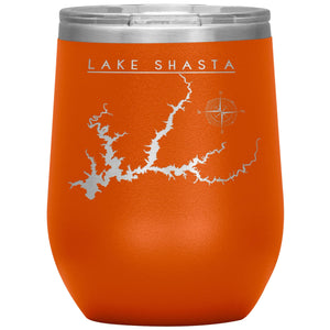 Lake Shasta Wine Tumbler | Laser Etched | Lake Gift Tumblers Orange 