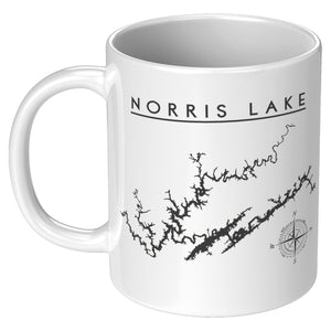 Norris Lake 11oz Coffee Mug | Printed | Lake Gift Coffee Mugs 