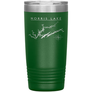 Norris Lake Insulated Mug, Laser Etched 20 oz Tumblers Green 