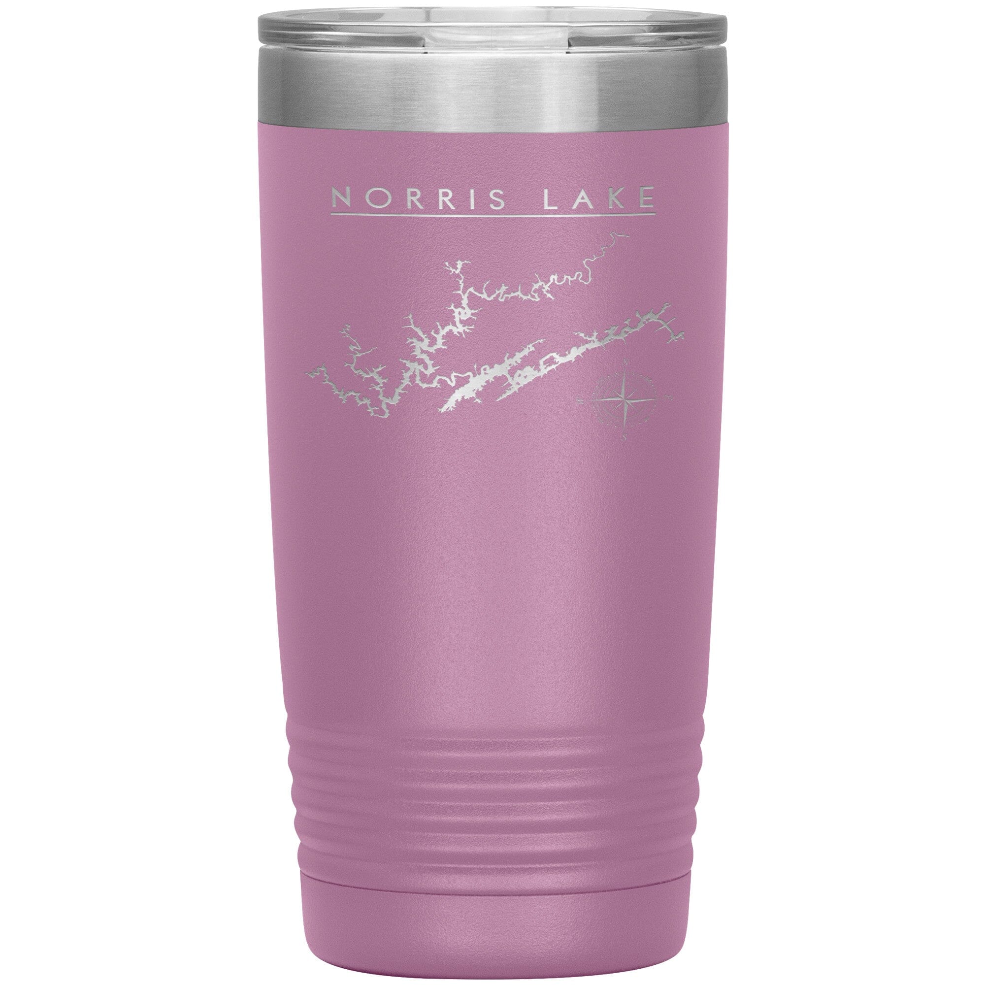 Norris Lake Insulated Mug, Laser Etched 20 oz Tumblers Light Purple 