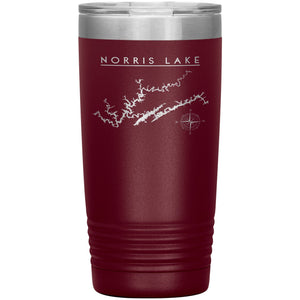 Norris Lake Insulated Mug, Laser Etched 20 oz Tumblers Maroon 