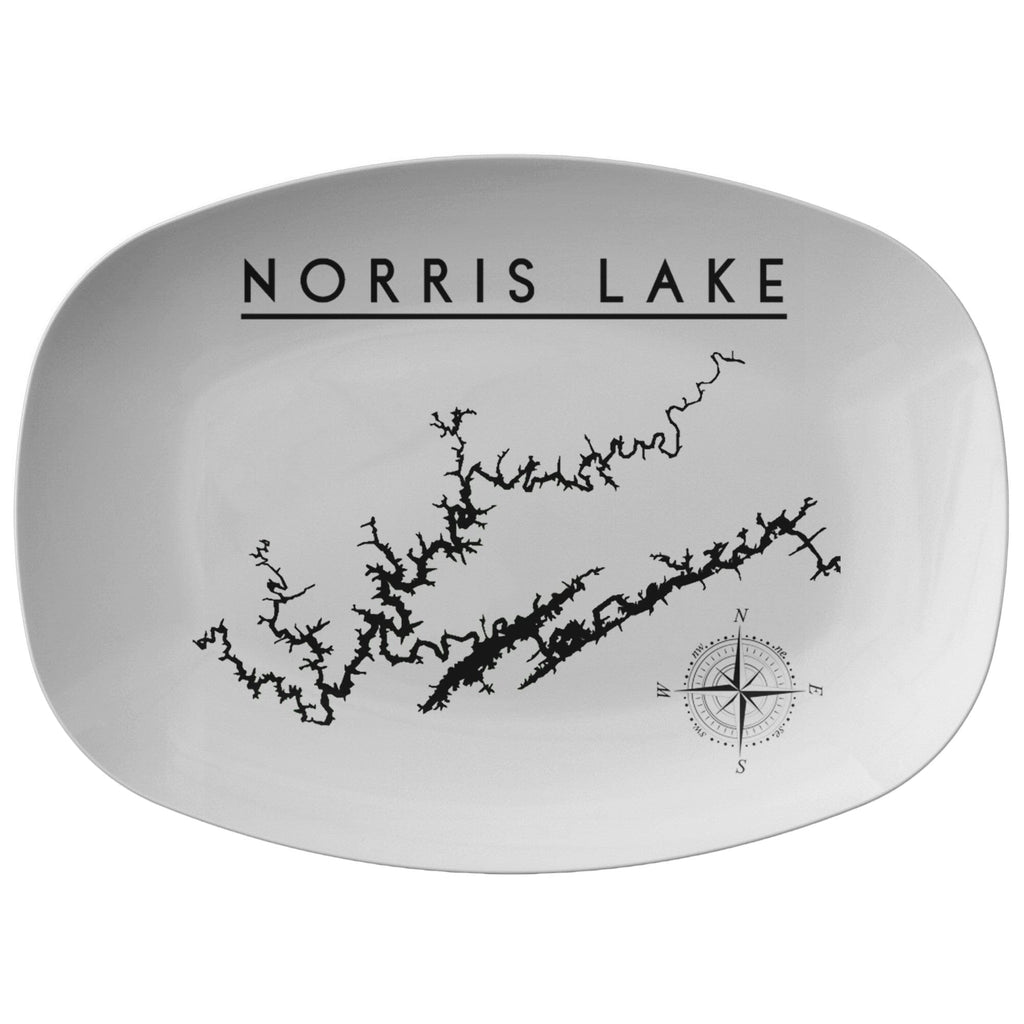 Norris Lake Map Serving Platter, Unbreakable Outdoor Dinnerware, Printed, Lake Gift, Valentines Day Gift For Boaters, Chef Gift, Polymer Kitchenware 