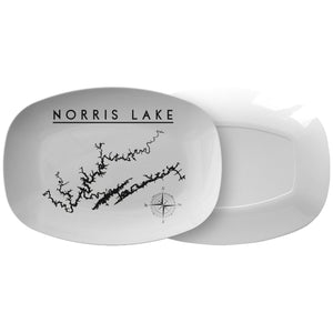 Norris Lake Map Serving Platter, Unbreakable Outdoor Dinnerware, Printed, Lake Gift, Valentines Day Gift For Boaters, Chef Gift, Polymer Kitchenware 