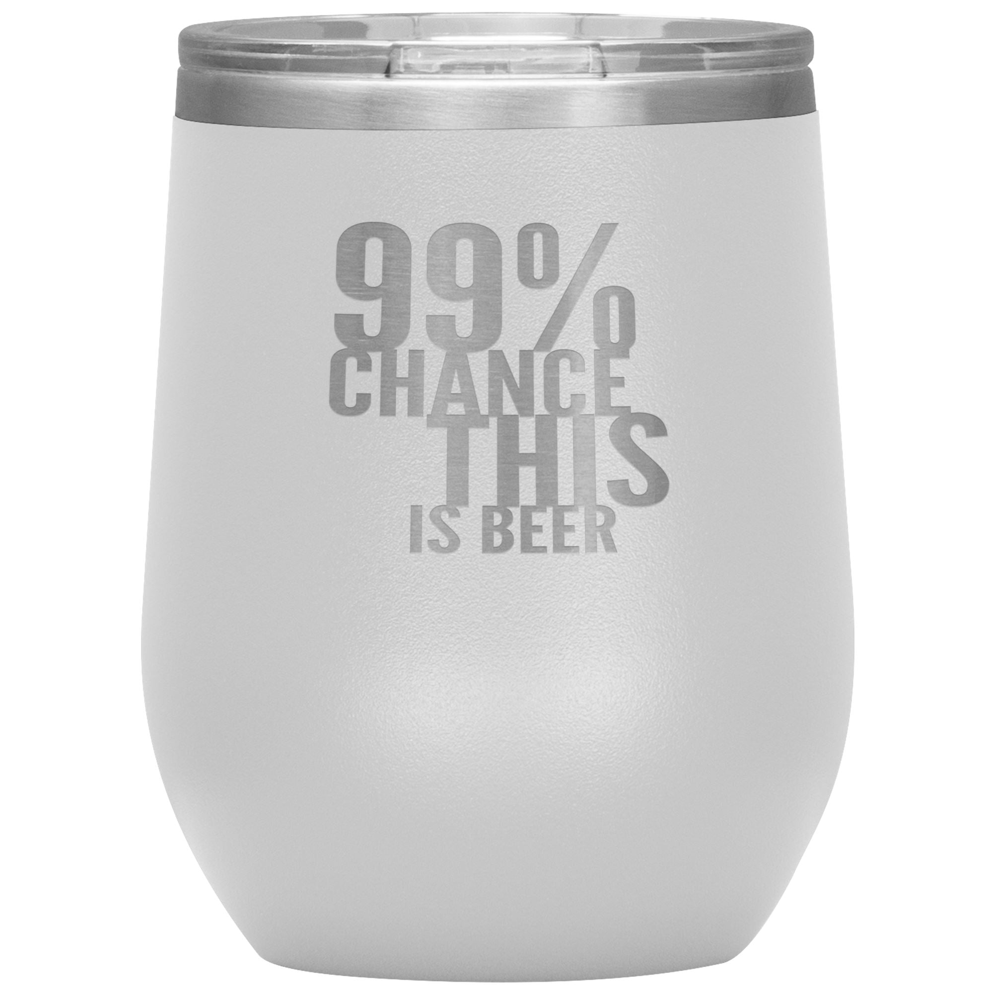 99 Percent Chance This Is Beer Wine 12oz Tumbler Wine Tumbler White 