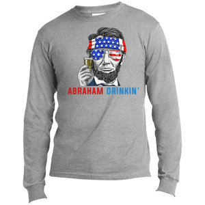 Abraham Drinkin - no BG USA100LS Long Sleeve Made in the US T-Shirt - Houseboat Kings