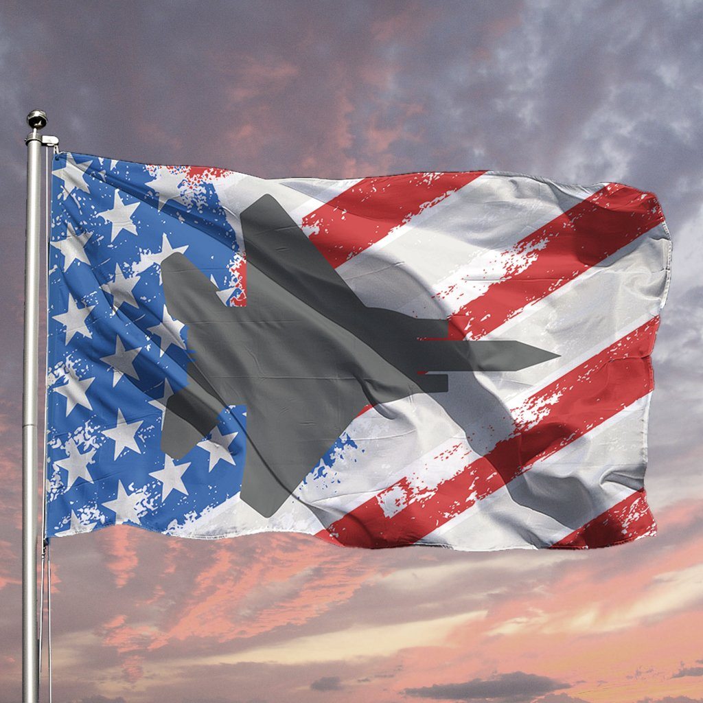 Air Force American Flag, F15 Flag, Distressed American Flag, Boat Flag - Houseboat Kings