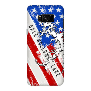 American Flag Dale Hollow Lake Fully Printed Matte Phone Case - Houseboat Kings