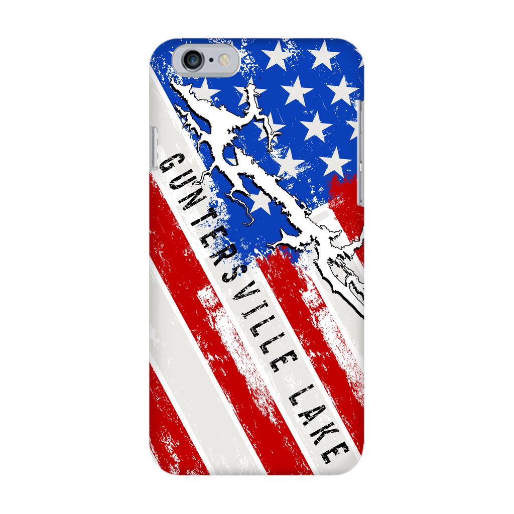 American Flag Guntersville Lake Fully Printed Matte Phone Case - Houseboat Kings
