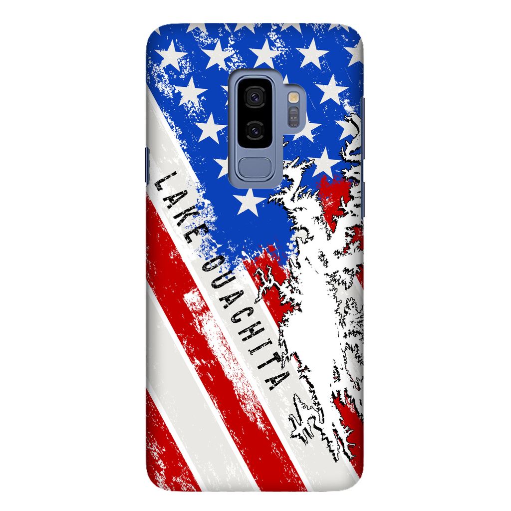 American Flag Lake Ouachita Fully Printed Matte Phone Case - Houseboat Kings