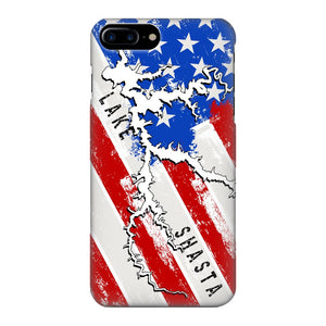 American Flag Lake Shasta Fully Printed Matte Phone Case - Houseboat Kings