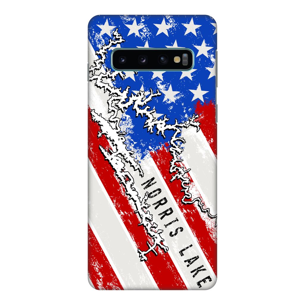 American Flag Norris Lake Fully Printed Matte Phone Case - Houseboat Kings