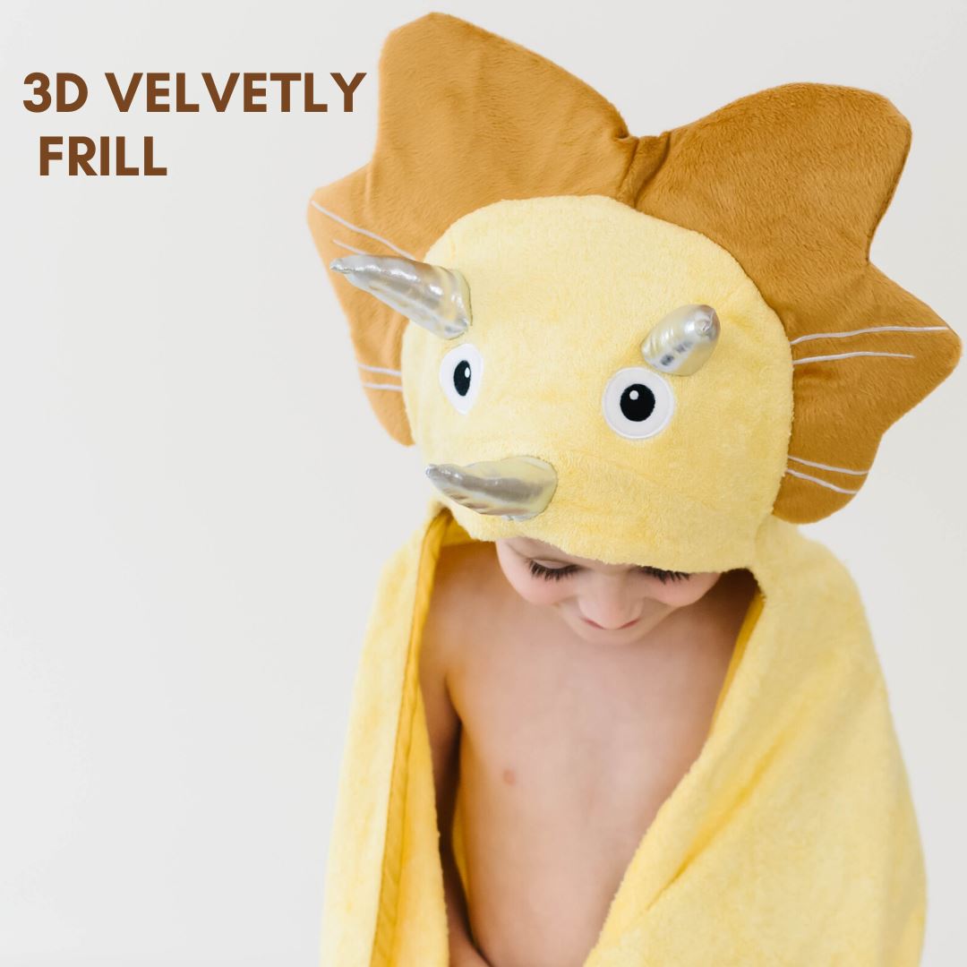 Bamboo Yellow Dinosaur Hooded Towel Kids & Babies 