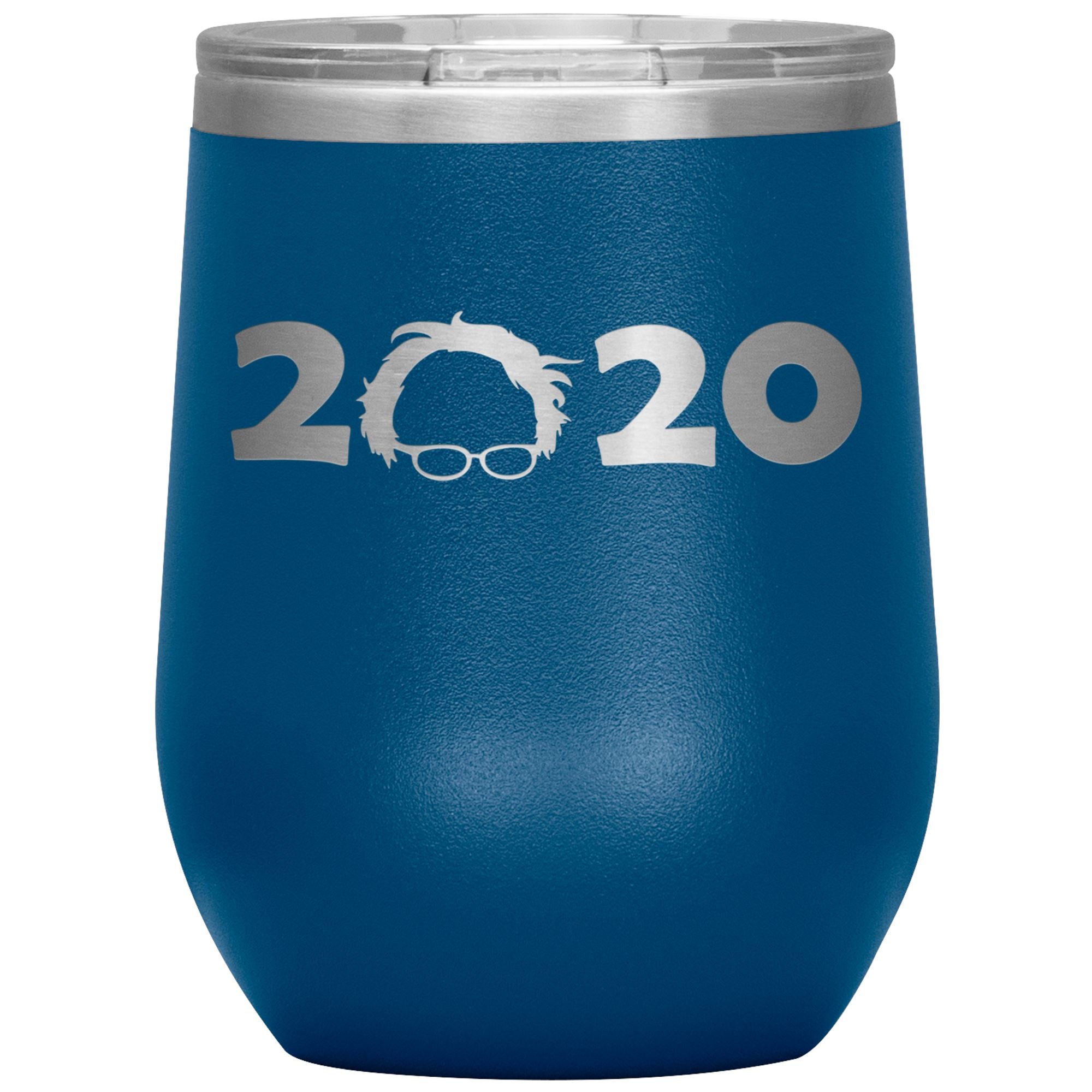Bernie 2020 with Hair 12 oz Laser Etched Wine Tumbler - Houseboat Kings