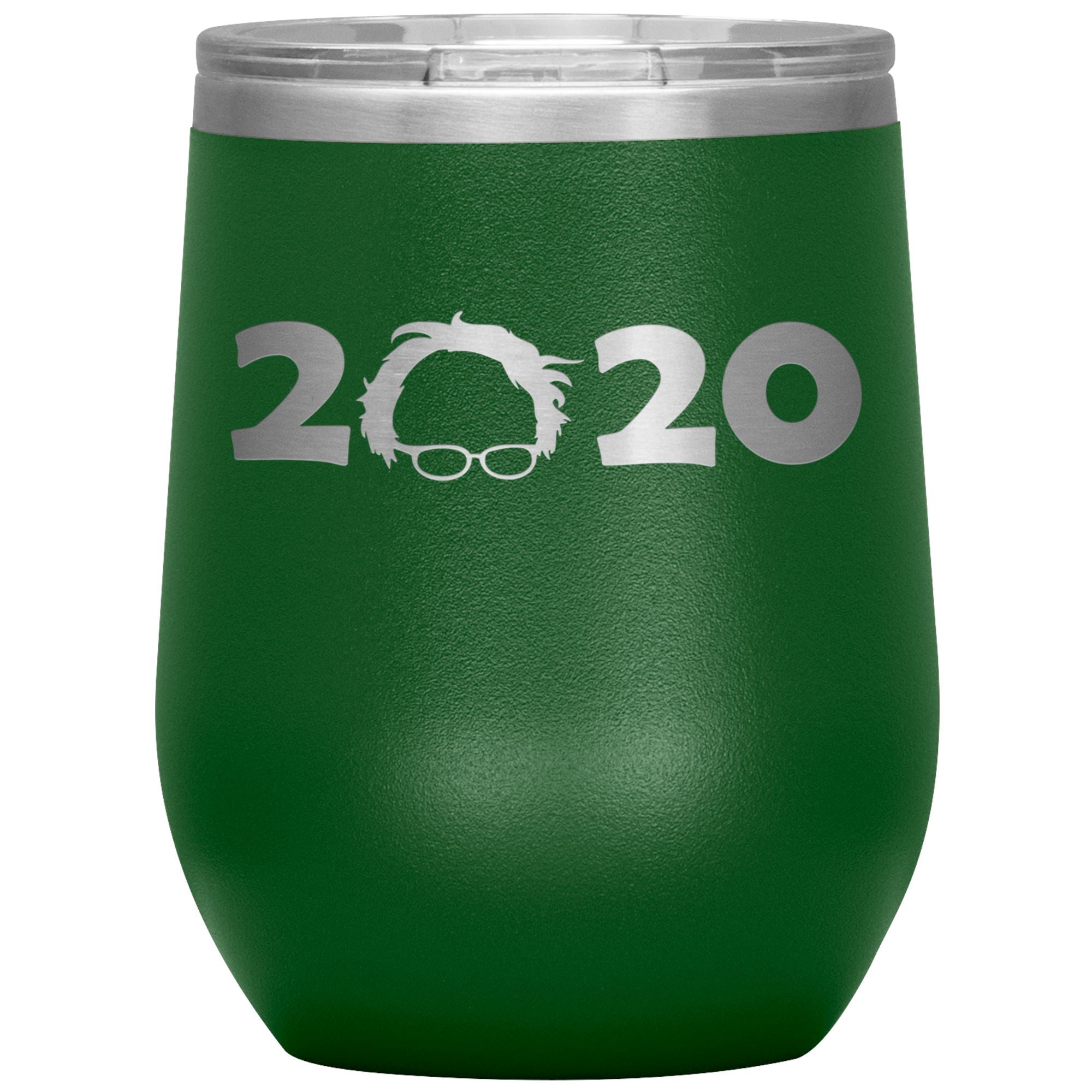 Bernie 2020 with Hair 12 oz Laser Etched Wine Tumbler - Houseboat Kings