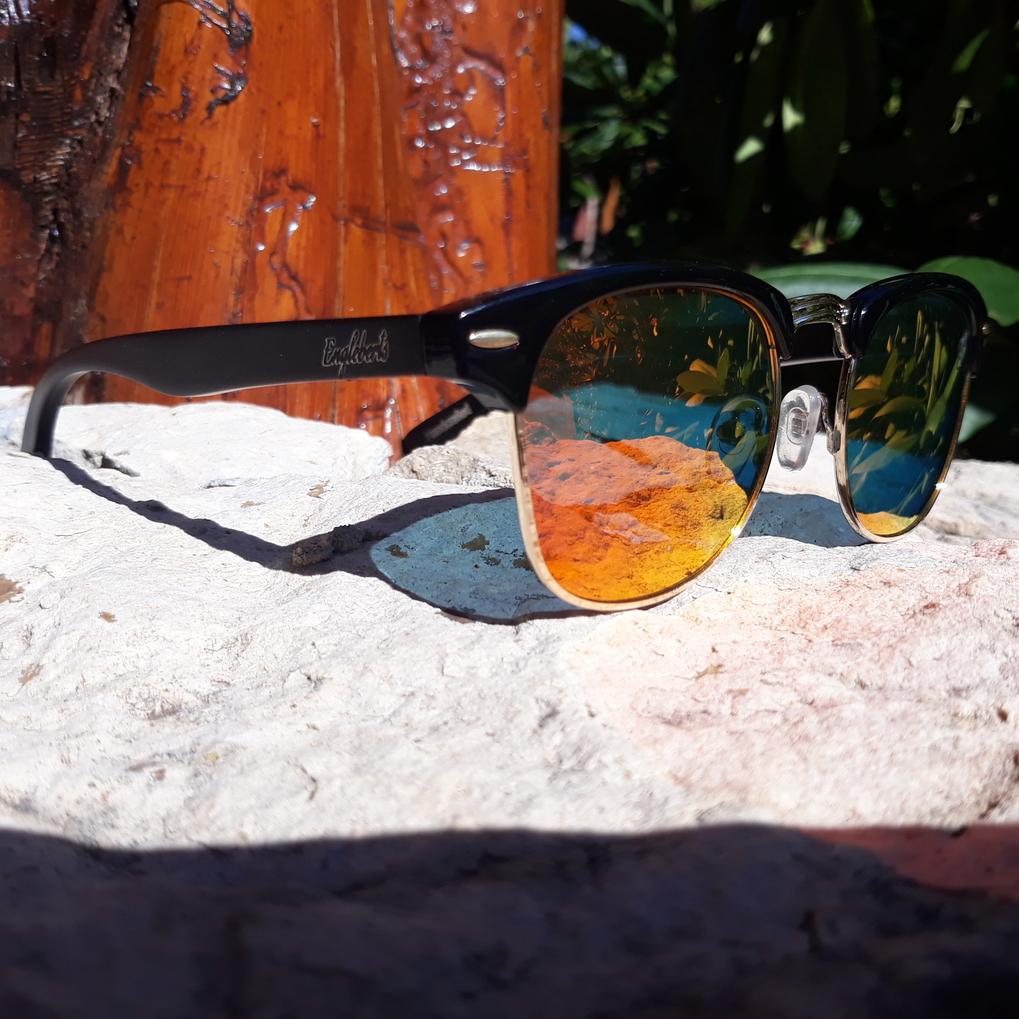 Black Bamboo Club Sunglasses, Polarized Sunset Lenses, HandCrafted Sunglasses 