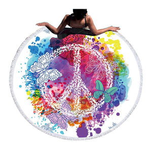 Butterfly Round Beach Towel for Woman Summer Home & Garden 