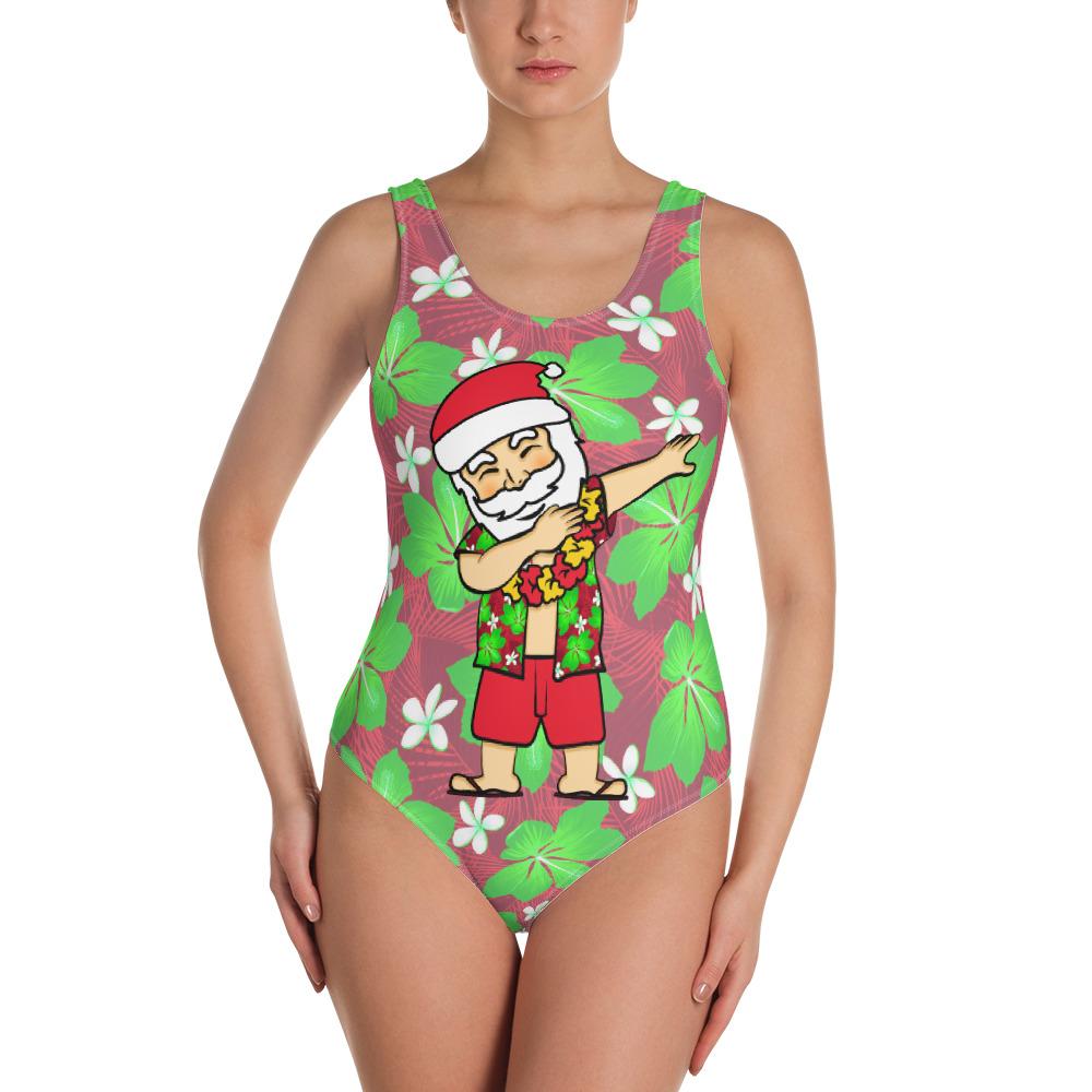 Dabbing Santa One-Piece Swimsuit - Houseboat Kings
