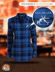 Dale Hollow Embroidered Ladies' Plaid Flannel Tunic - Houseboat Kings