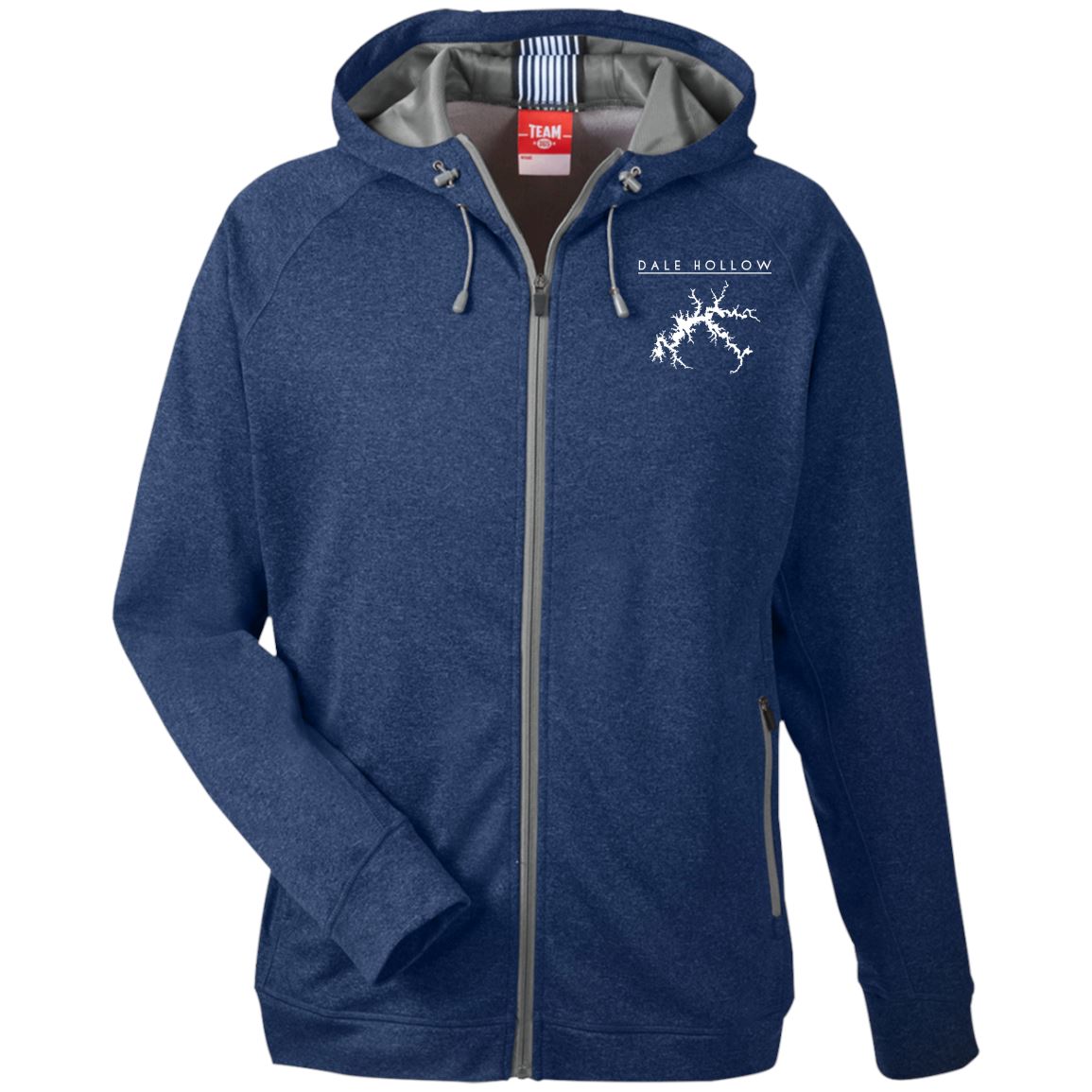Dale Hollow Embroidered Men's Heathered Performance Hooded  Fleece Jacket - Houseboat Kings