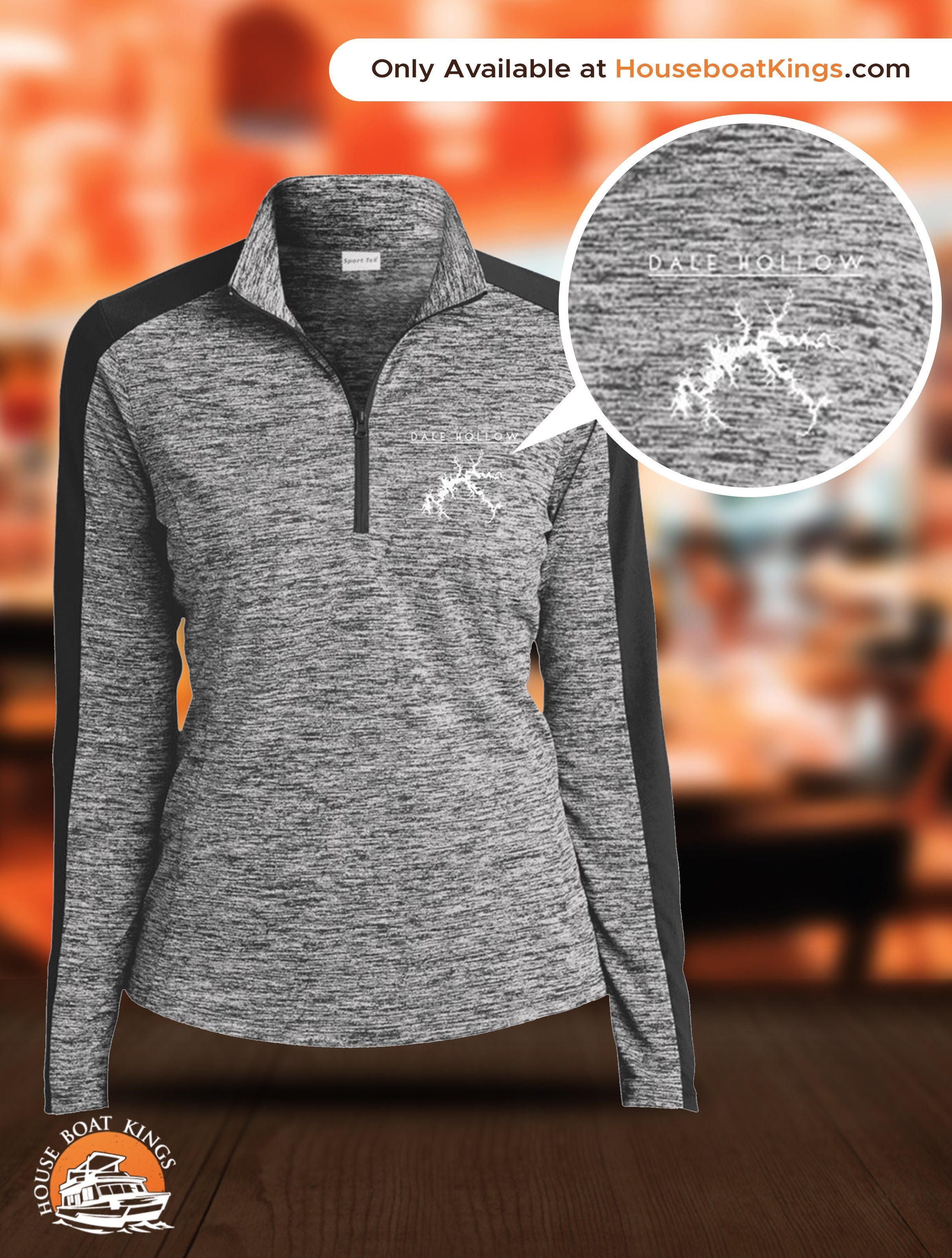 Dale Hollow Embroidered Sport-Tek Women's Electric Heather 1/4-Zip Pullover - Houseboat Kings