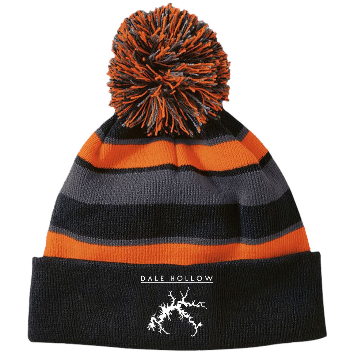 Dale Hollow Embroidered Striped Beanie with Pom - Houseboat Kings