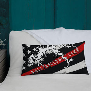 Dale Hollow Lake American Flag | Thin Red Line | Premium Pillow Case w/ stuffing - Houseboat Kings
