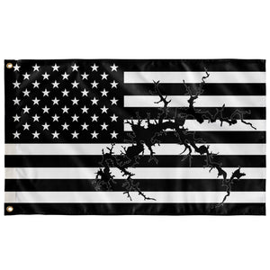 Dale Hollow Lake Black & White American Boat Flag Wall Art 