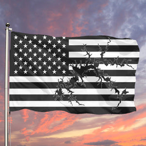 Dale Hollow Lake Black & White American Boat Flag Wall Art Single Sided - 36"x60" 