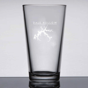 Dale Hollow Lake Laser Etched Beer Pint Glass - Houseboat Kings