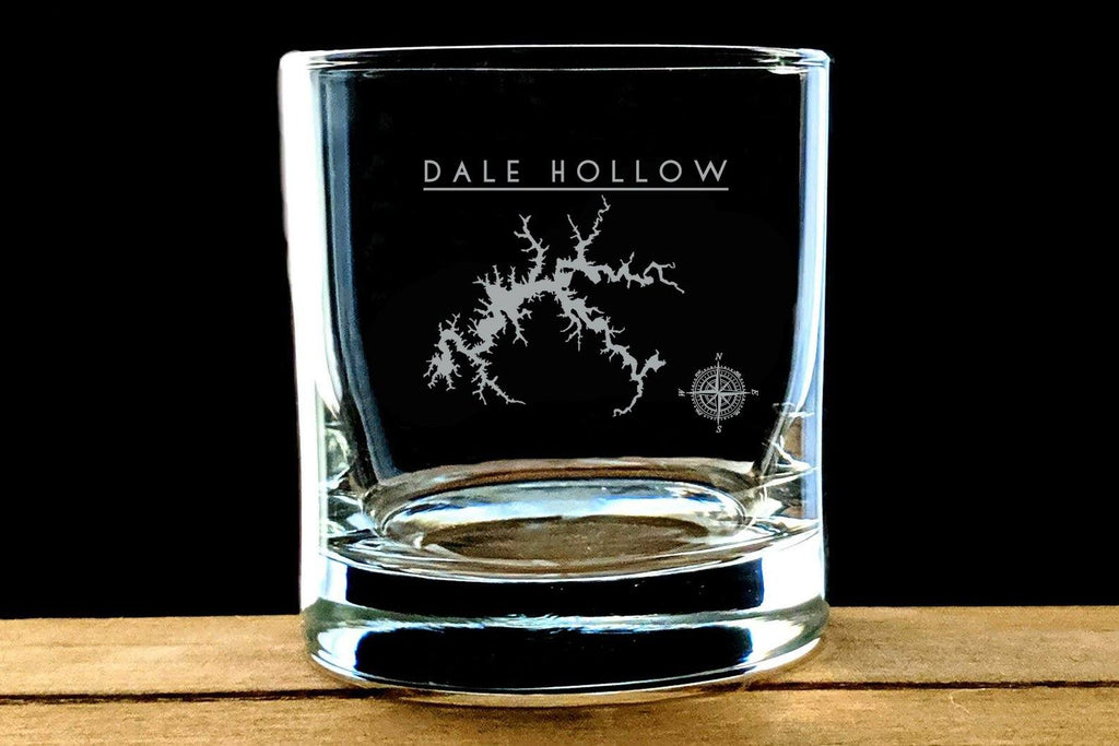 Dale Hollow Lake Laser Etched Wisky Glass - Houseboat Kings