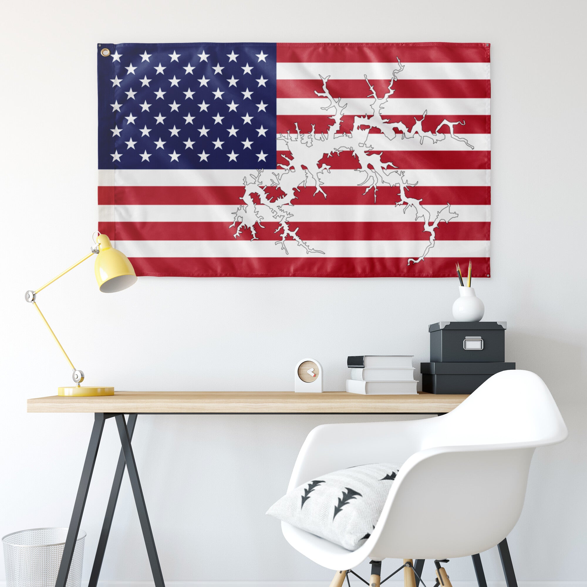 Dale Hollow Lake Red, White & Blue American Boat Flag Wall Art 