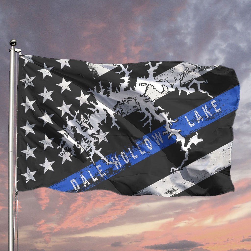 Dale Hollow Lake Thin Blue Line American Flag - Houseboat Kings