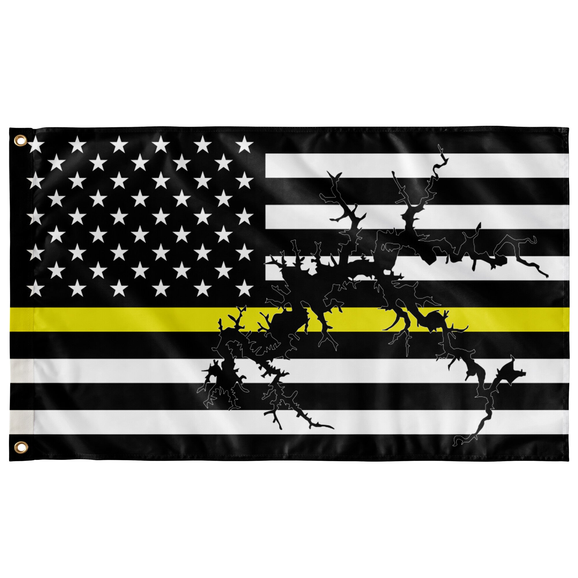 Dale Hollow Lake Thin Yellow Line American Boat Flag Wall Art 