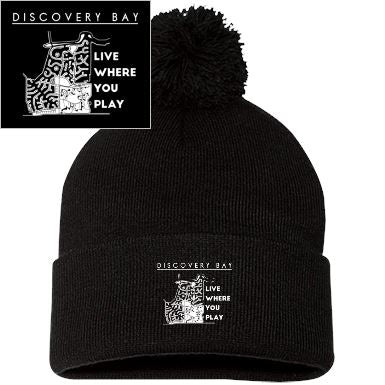 Discovery Bay Embroidered Sportsman Pom Pom Knit Cap - Houseboat Kings