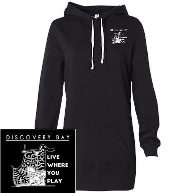 Discovery Bay Embroidered Women's Hooded Pullover Dress - Houseboat Kings