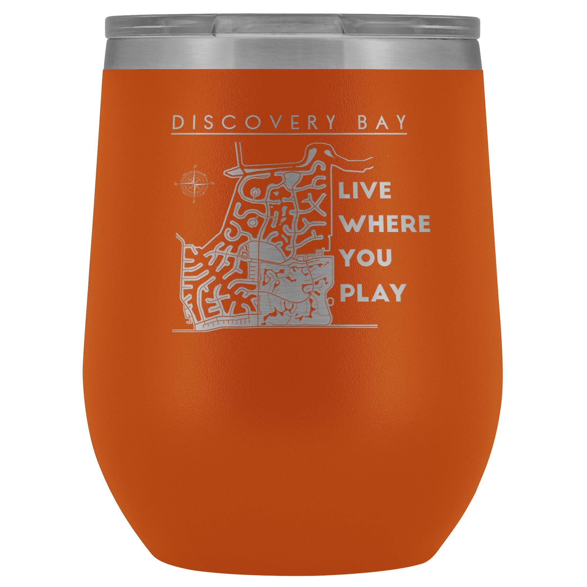 Discovery Bay Wine Tumbler | Laser Etched | Lake Gift - Houseboat Kings